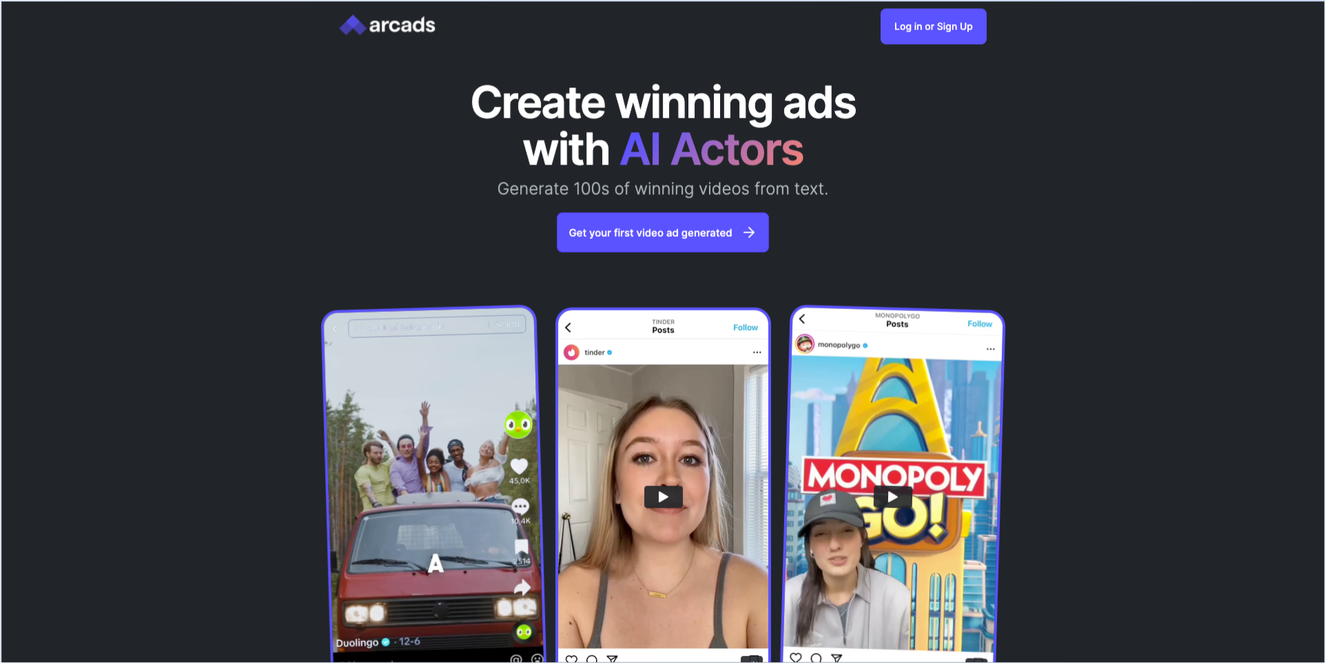 Arcads-AI驅動的視頻廣告制作平臺