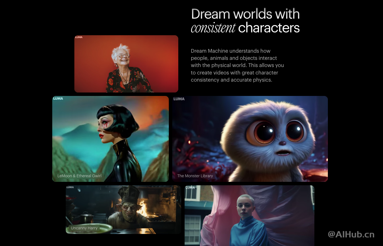 Dream Machine:Luna推出的AI視頻生成平臺,可生成高質(zhì)量視頻