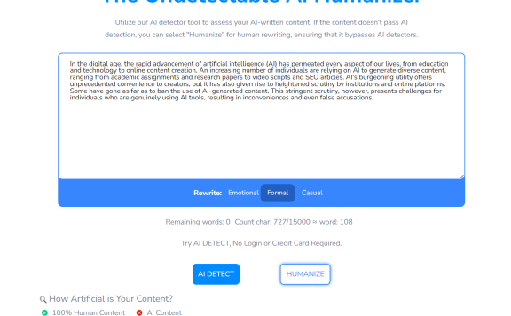 AI Undetect：智能AI內(nèi)容檢測與重寫工具