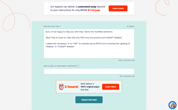 StudyCorgi-免費AI內(nèi)容檢測工具