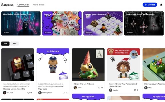 Hitems - 數美萬物旗下AI個性化物品創意社區